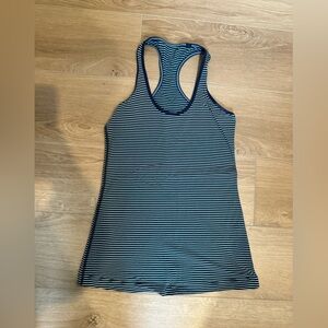 Lululemon Athletica navy and blue Striped Tank Top